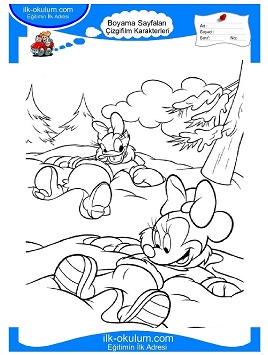 Çocuklar İçin Minnie-Mouse Boyama Sayfaları 